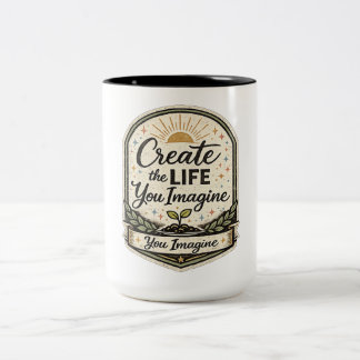 Erstelle das Leben, das du dir vorstellst Inspirie Zweifarbige Tasse