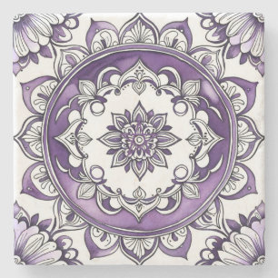 Erstelle Dein eigenes Amethyst Purpur Blumen Manda Steinuntersetzer