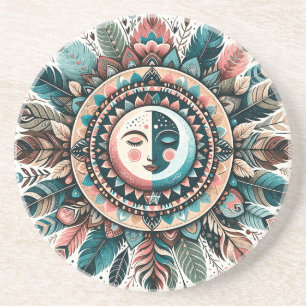 Erstelle Dein eigenes Boho-Celestial-Sonne-Mond-Ma Getränkeuntersetzer