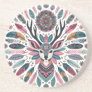Erstelle Dein eigenes Boho-totemisches Hirsch-Mand Getränkeuntersetzer