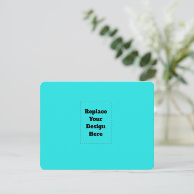 Erstelle dein eigenes Cyan Save The Date (Stehend Vorderseite)