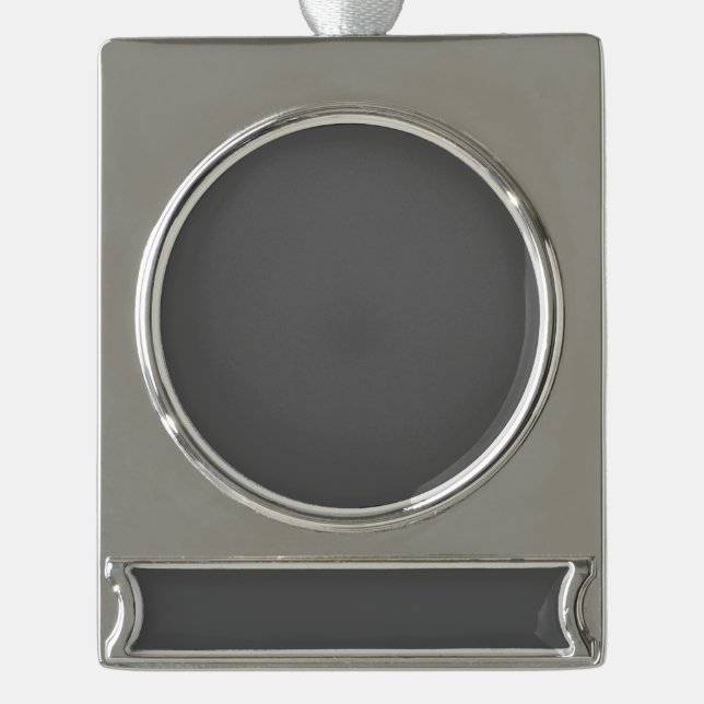 Erstelle Dein eigenes einfaches Dunkelgrau Banner-Ornament Silber (Vorderseite)
