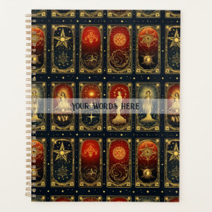 Erstelle Dein eigenes elegantes Rot Gold Blau Taro Planer