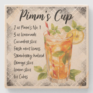 Erstelle Dein eigenes Florales Pimm's Cup Cocktail Steinuntersetzer