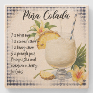 Erstelle Dein eigenes florales Pina-Colada-Cocktai Steinuntersetzer