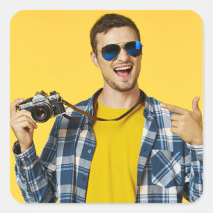 Erstelle Dein eigenes Foto individuelles Bild Quadratischer Aufkleber