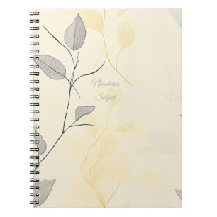 Erstelle Dein eigenes gelbes und graues florales M Notizblock