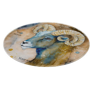 Erstelle Dein eigenes Gold- und Blau-Aries-Altarbr Schneidebrett