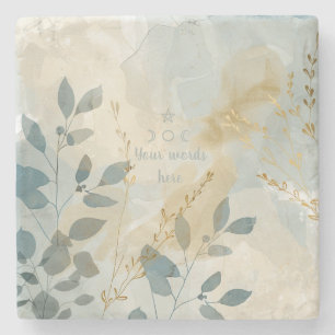 Erstelle Dein eigenes Goldenes Nebel Blaues Blumen Steinuntersetzer