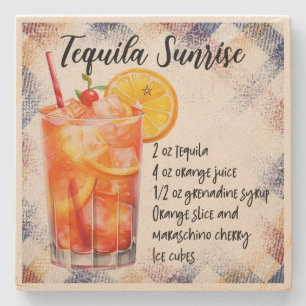 Erstelle Dein eigenes kariertes Tequila Sunrise Re Steinuntersetzer