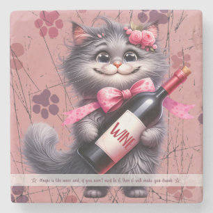 Erstelle Dein eigenes lustiges Ms Kitty Grey Kitte Steinuntersetzer