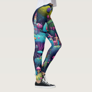 Erstelle Dein eigenes mehrfarbiges Feenwald-Dorf Leggings