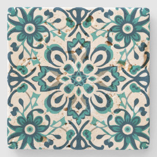 Erstelle Dein eigenes Mittelmeer-Blau-Mandala Steinuntersetzer