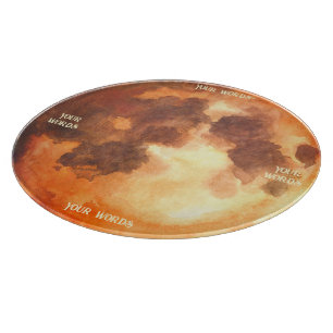 Erstelle dein eigenes mystisches orange Mondaltarb Schneidebrett