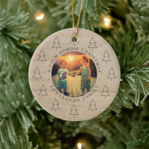 Erstelle dein eigenes nordisches Familienfoto Weih Keramik Ornament