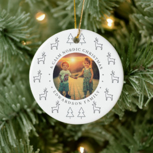 Erstelle dein eigenes nordisches Familienfoto Weih Keramik Ornament