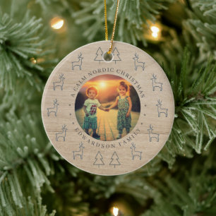 Erstelle dein eigenes nordisches Familienfoto Weih Keramik Ornament