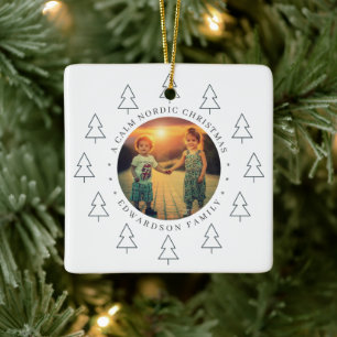 Erstelle dein eigenes nordisches Familienfoto Weih Keramikornament