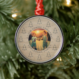 Erstelle dein eigenes nordisches Familienfoto Weih Ornament Aus Metall