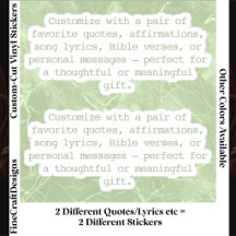 Erstelle Dein eigenes Paar Custom Quote Verse Grn 