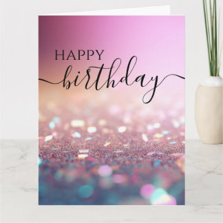 Erstelle Dein eigenes rosa glitzerndes Happy Birth Karte