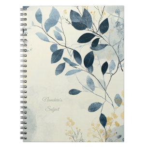 Erstelle Dein eigenes sonniges blaues Gold Blumen Notizblock