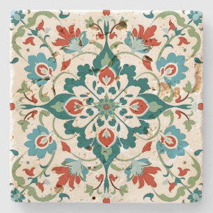 Erstelle Dein eigenes vintage Yule-Blumen-Mandala Steinuntersetzer