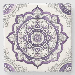 Erstelle Dein eigenes violettes Talavera-Mandala Steinuntersetzer