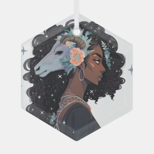Erstelle Deine eigene afroamerikanische Schütze-Fr Ornament Aus Glas