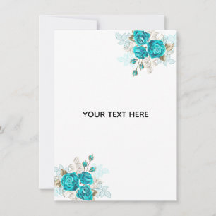 Erstelle deine eigene elegante blaue Rose Mitteilungskarte