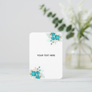 Erstelle deine eigene elegante blaue Rose Telefonnummerkarte