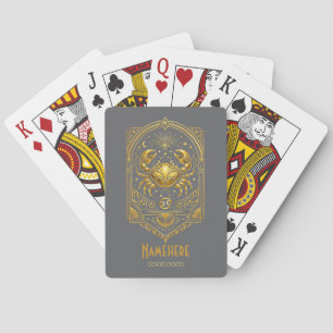 Erstelle Deine eigene elegante Gold Art Deco Krebs Spielkarten
