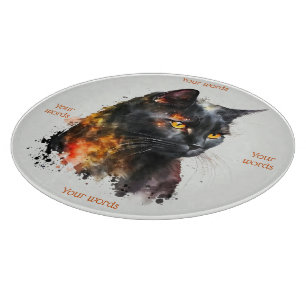 Erstelle deine eigene feurige schwarze Katze Schneidebrett