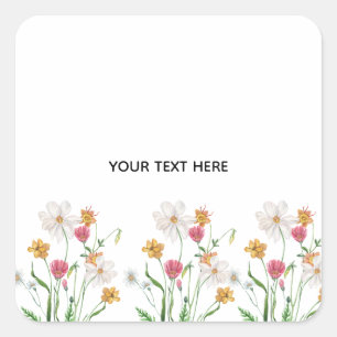 Erstelle deine eigene Floral Quadratischer Aufkleber