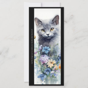 Erstelle Deine eigene florale graue Katzen-Lesezei