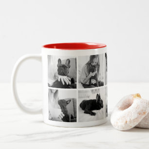 Erstelle Deine eigene Fotocollage mit Haustier S Zweifarbige Tasse