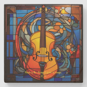Erstelle Deine eigene Glasmalerei-Mystische Violin Steinuntersetzer