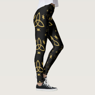 Erstelle deine eigene goldene Triquetra-Mondgöttin Leggings