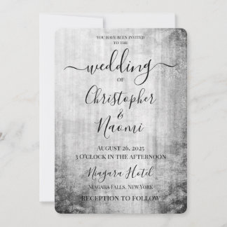 Erstelle deine eigene graue Vintage-Hochzeit Einladung