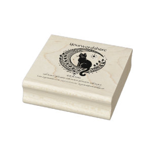 Erstelle deine eigene Halbmond-Schwarze-Katze-Rank Gummistempel