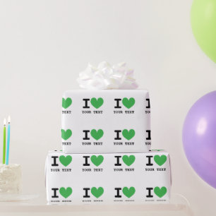 Erstelle deine eigene I LOVE - I HEART personalisi Geschenkpapier