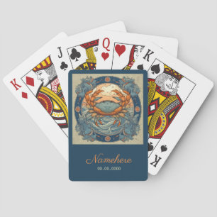 Erstelle deine eigene Kunst im Jugendstil Krebs Zo Spielkarten