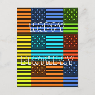 Erstelle deine eigene lustige USA-Flagge zum Gebur Postkarte