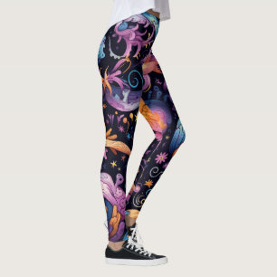 Erstelle deine eigene magische Lampenvögel Mehrfar Leggings