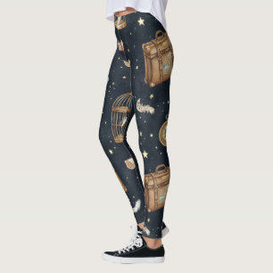 Erstelle deine eigene magische Reise Koffer Eulen Leggings
