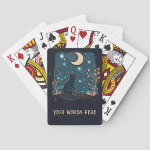 Erstelle deine eigene mystische schwarze Katze und Spielkarten