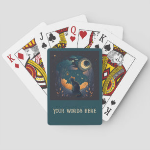 Erstelle deine eigene mystische schwarze Katze und Spielkarten