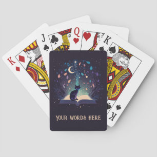Erstelle deine eigene mystische schwarze Katzenmag Spielkarten
