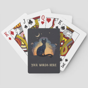 Erstelle Deine eigene mystische schwarze Katzensil Spielkarten