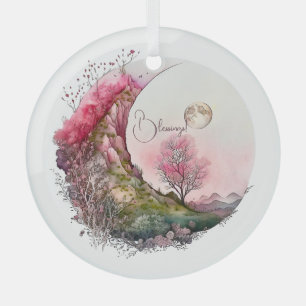 Erstelle deine eigene Pink-Moon-Landschaft Ornament Aus Glas